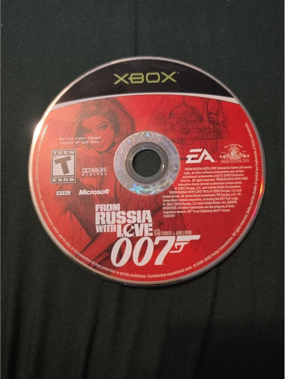 007 From Russia With Love - Loose Microsoft Original Xbox Disc Only Tested 8326
